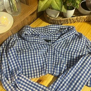 gingham cropped long sleeve